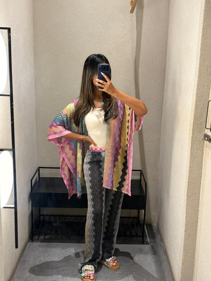 67896-1300 Knit Lurex Short Cardigan كارديغان قصير محبوك بخيوط اللوريكس