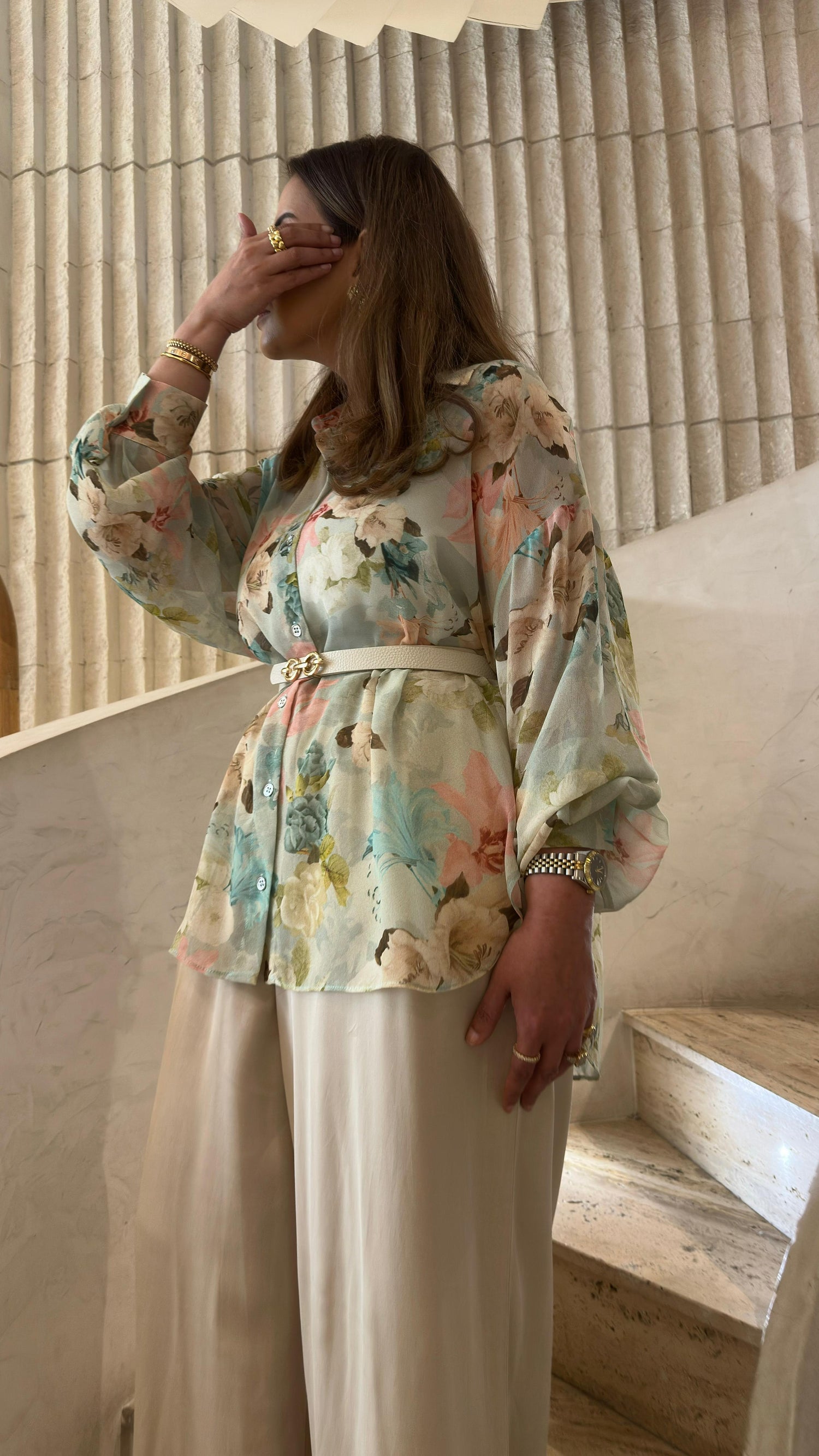 63-7072 Floral Shirt - Brown Loft