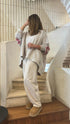 371720/6372 Oversized Sweatshirt and Pants سويت شيرت وبنطال واسعان - Brown Loft