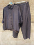 26S-1092/8093 Oversized Linen Shirt and Pants قميص وبنطال من الكتان واسع - Brown Loft