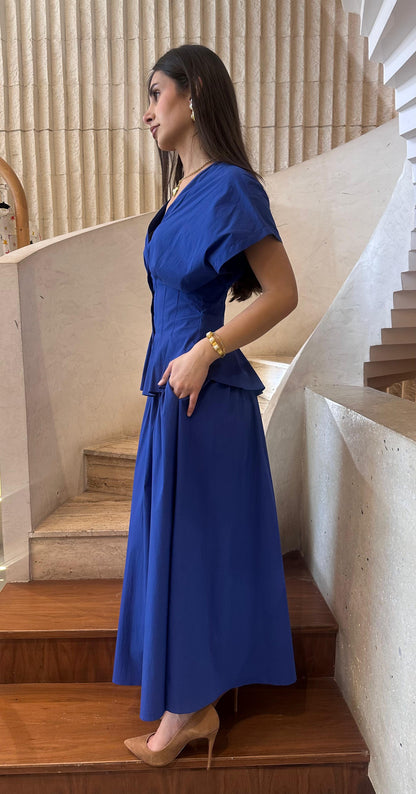 6218089 Pleated Long Dress فستان طويل مطوي - Brown Loft