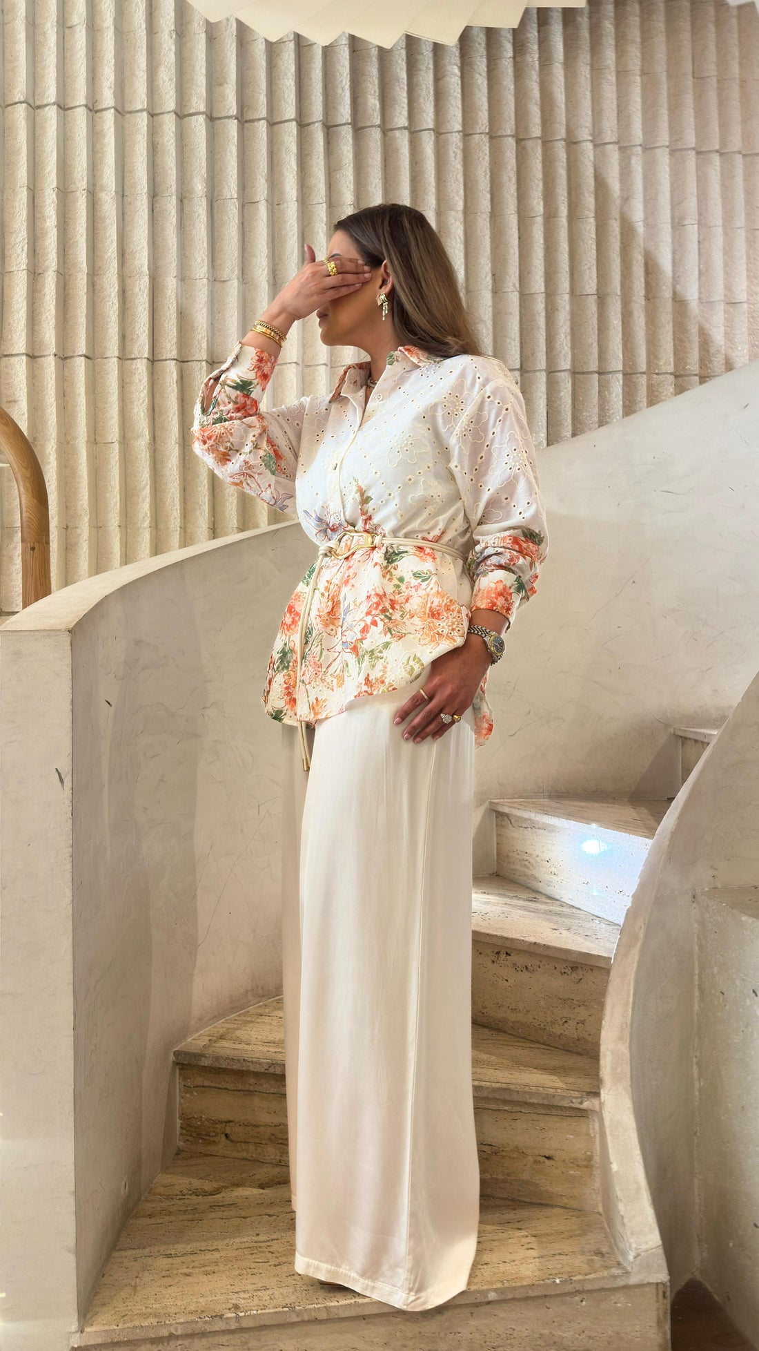 KD6637VS-U Wide Leg Satin Viscose Pants - Brown Loft