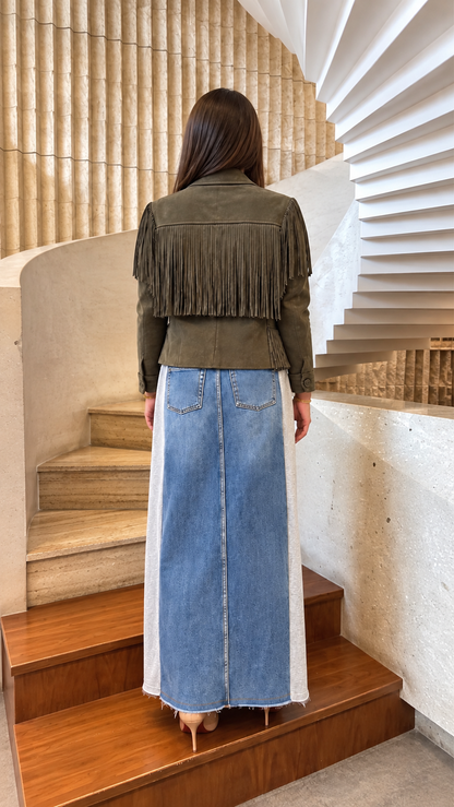 Basile Faux Suede Fringe Jacket