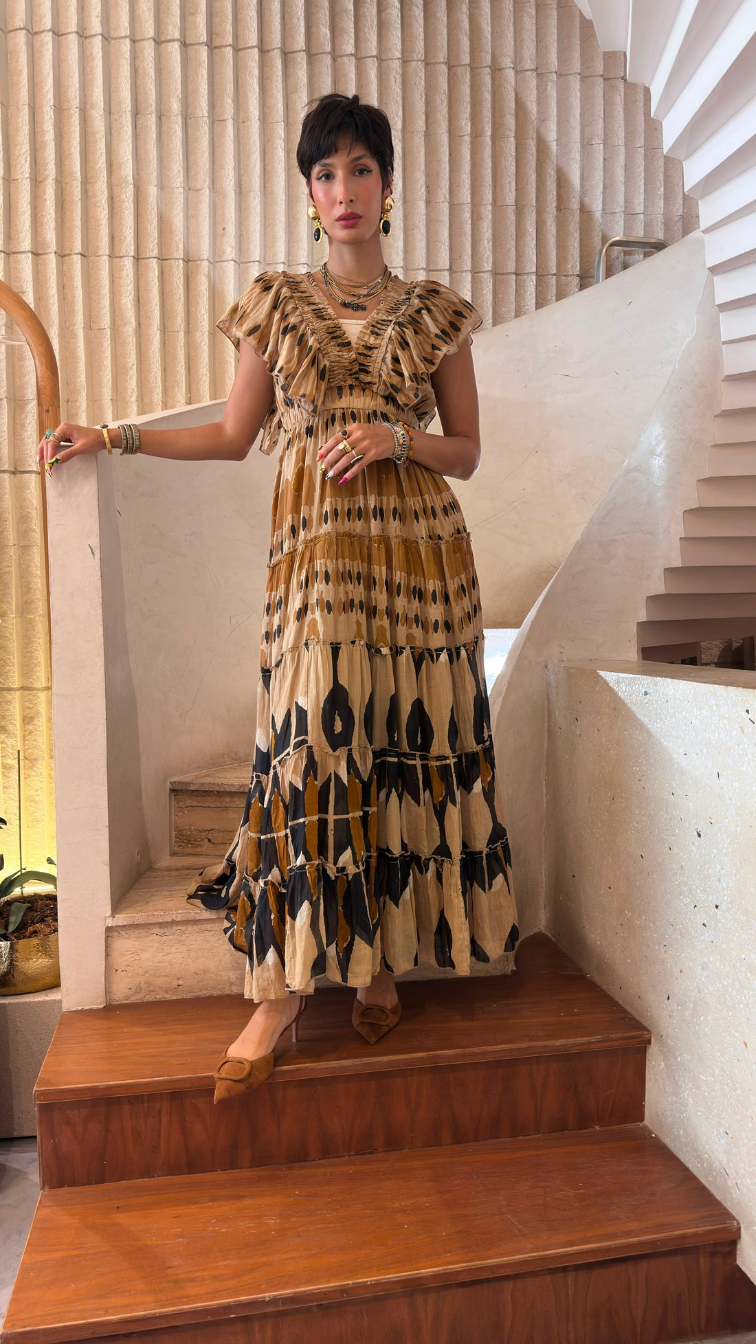 Hilton Printed Tiered Maxi Dress