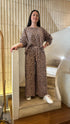 CWM53903/905 Oversized Leopard Print Sweater and Pants Set - Brown Loft