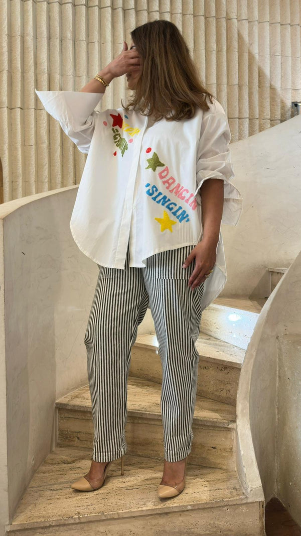 19533 Long Back Embroidered Shirt