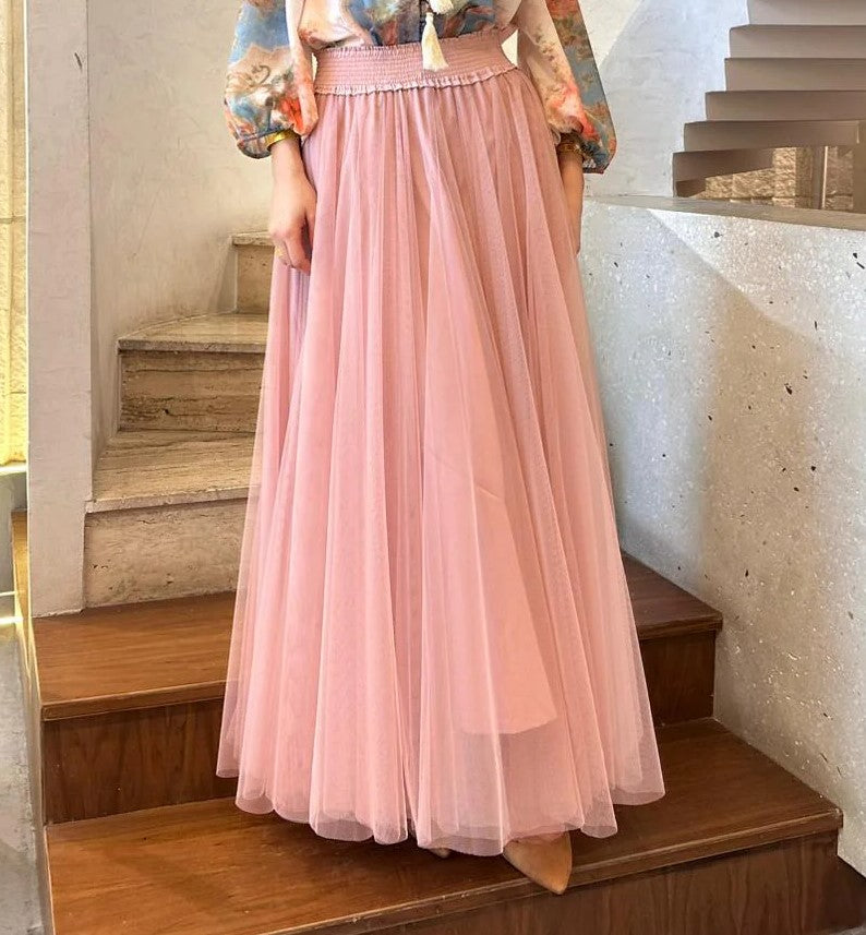 08365 Long Tulle Skirt