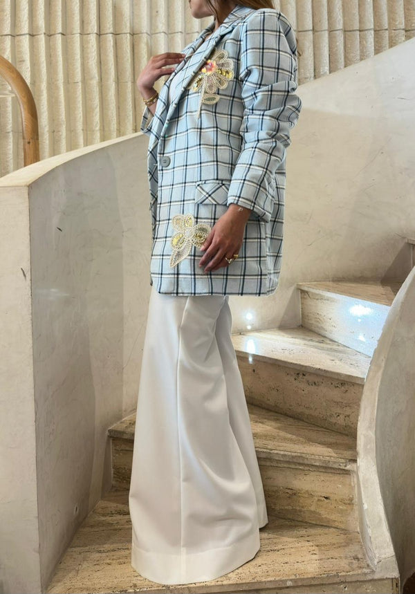 6257 Plaid Oversized Jacket سترة مربعات كبيرة الحجم