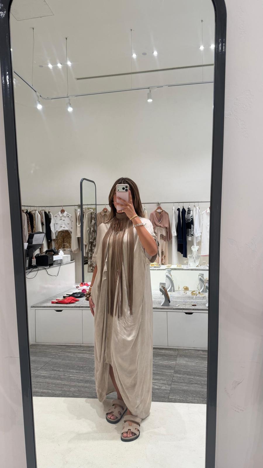 S373/0406 Loose Fit Dress - Brown Loft