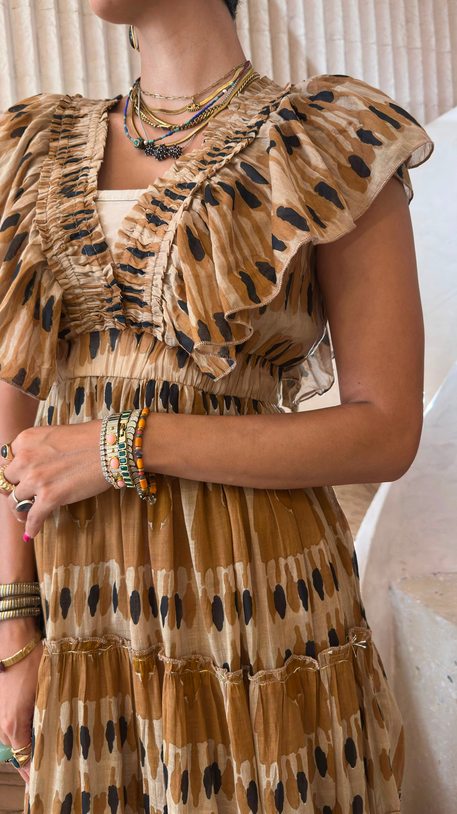 Hilton Printed Tiered Maxi Dress