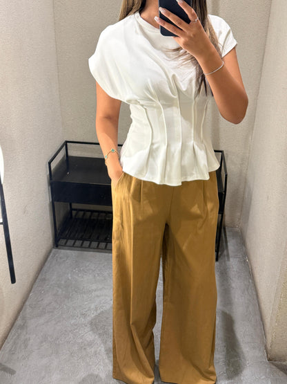 TDM71725 Peplum Style Structured Top بلوزة بتصميم بيبلوم