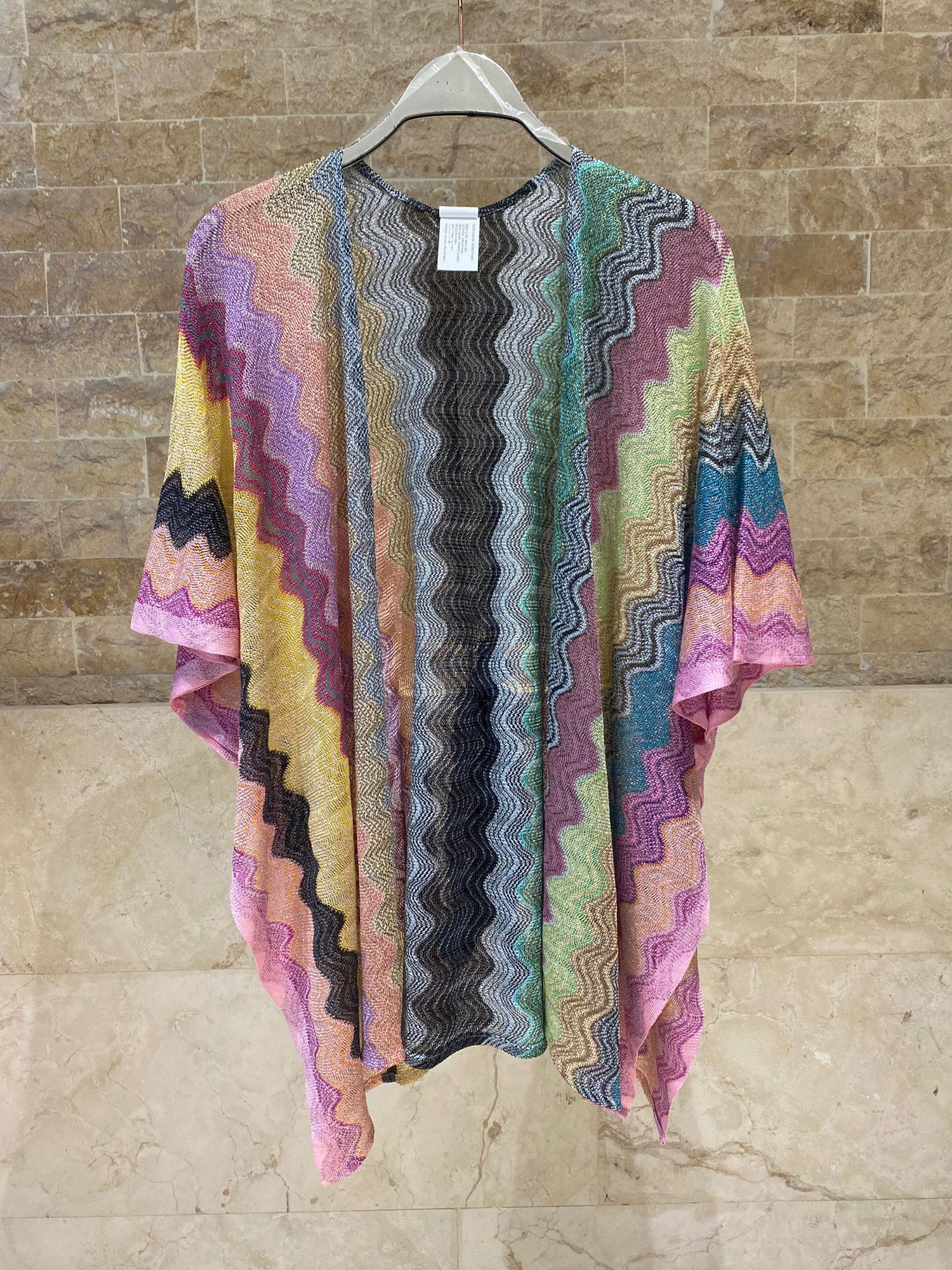 67896-1300 Knit Lurex Short Cardigan كارديغان قصير محبوك بخيوط اللوريكس