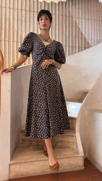 Polka Dot Midi Dress TDM30526