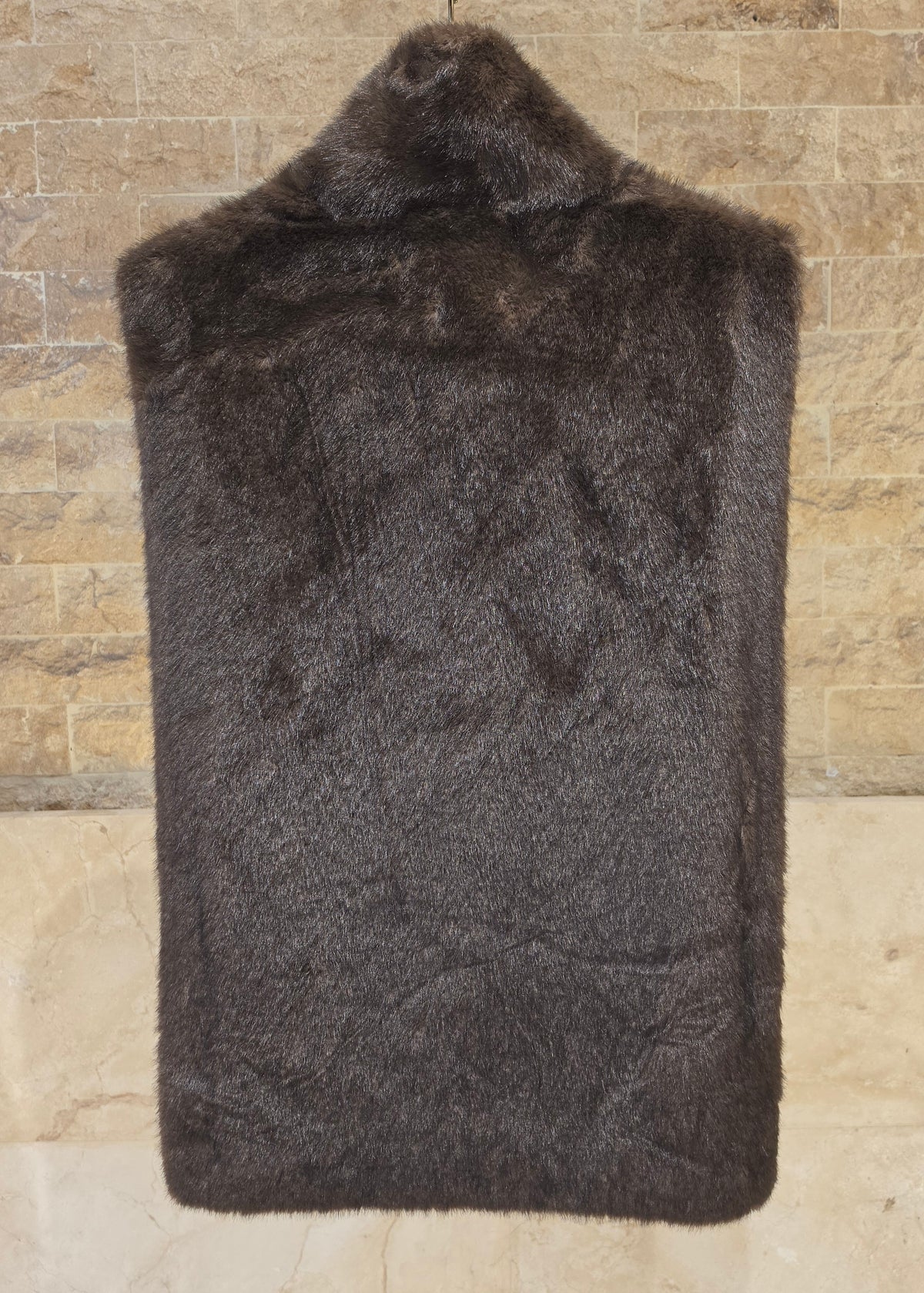 Ivory Faux Fur Sleeveless Vest