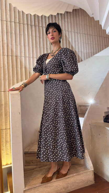 Polka Dot Midi Dress TDM30526