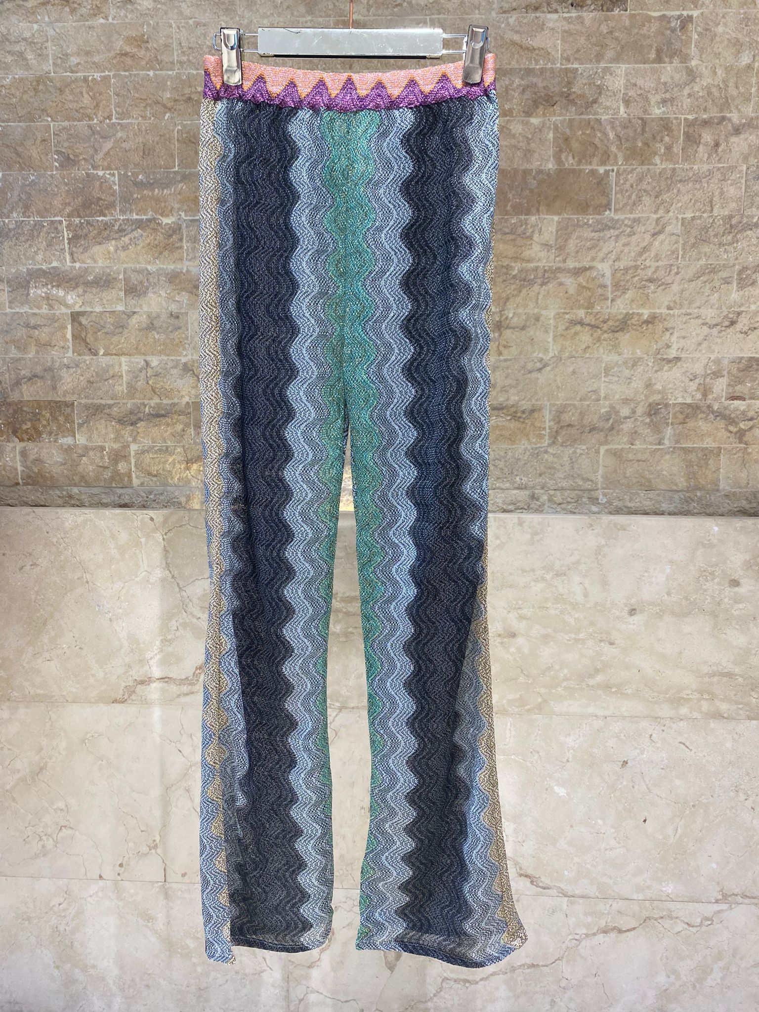 67897-1300 Knit Lurex Blend Pants بنطال محبوك من مزيج لوريكس