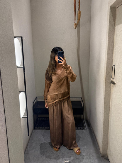 S25/S96 Semi Sheer Top and Pants بلوزة وبنطال شبه شفافين