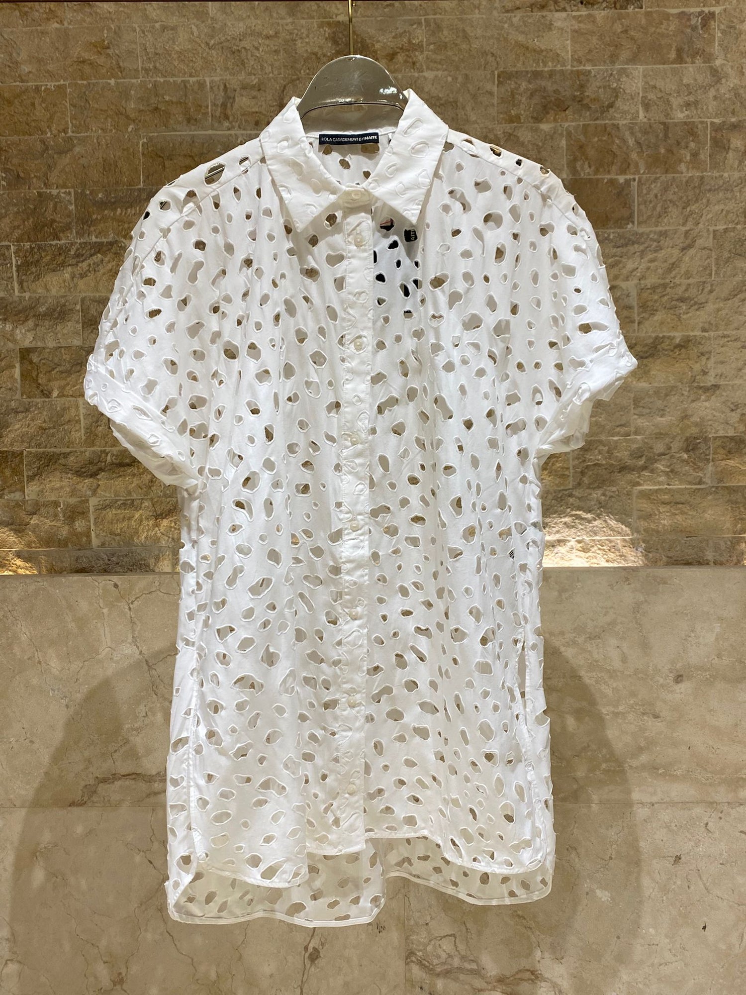 MS2615057 Eyelet Embroidered Shirt قميص مطرز بعين صغيرة - Brown Loft