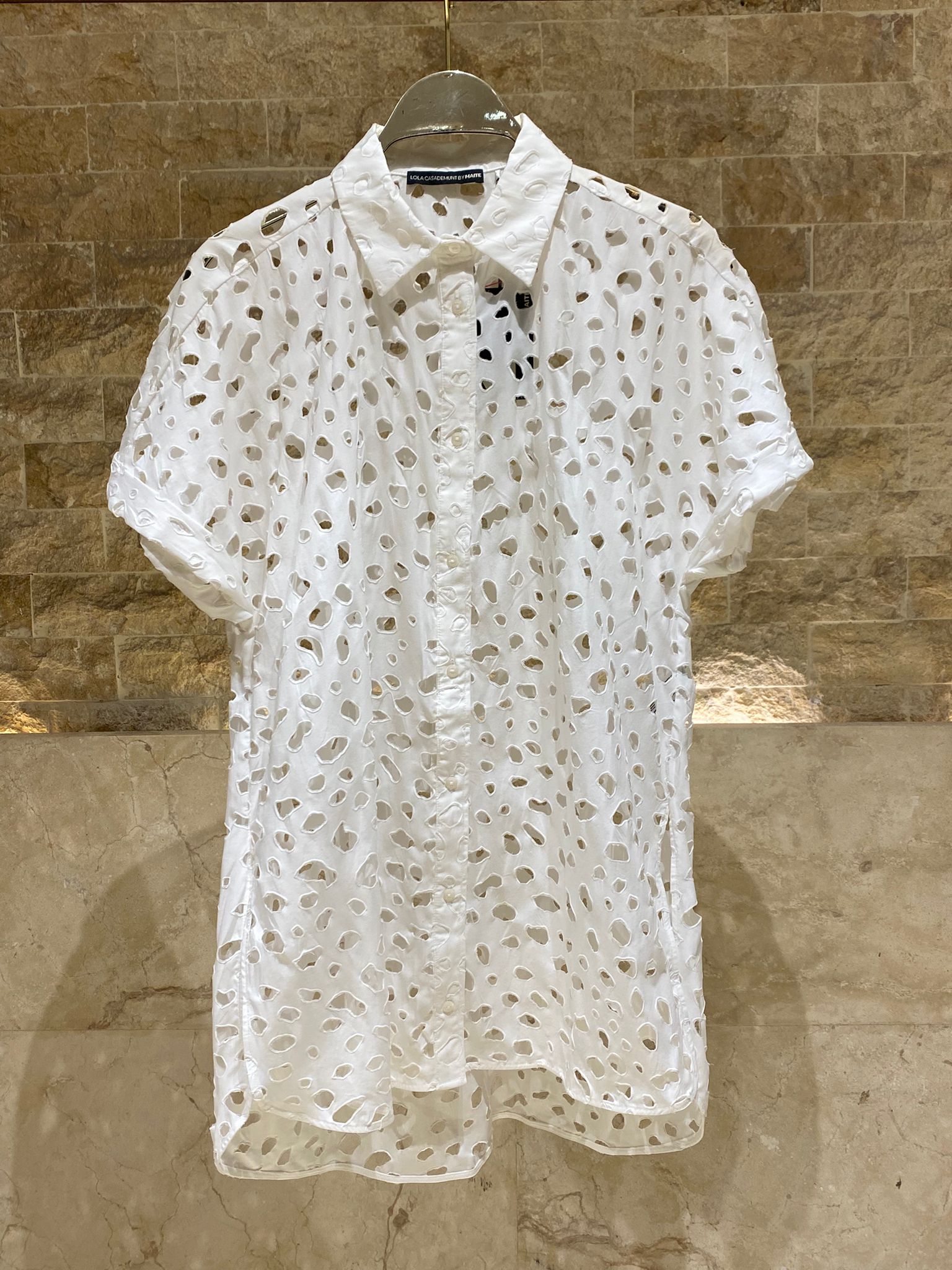 MS2615057 Eyelet Embroidered Shirt قميص مطرز بعين صغيرة - Brown Loft