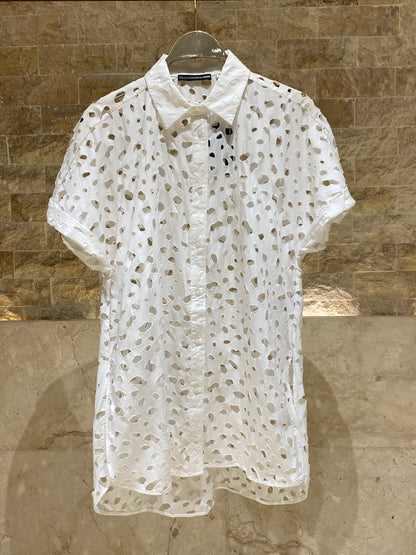 MS2615057 Eyelet Embroidered Shirt قميص مطرز بعين صغيرة - Brown Loft
