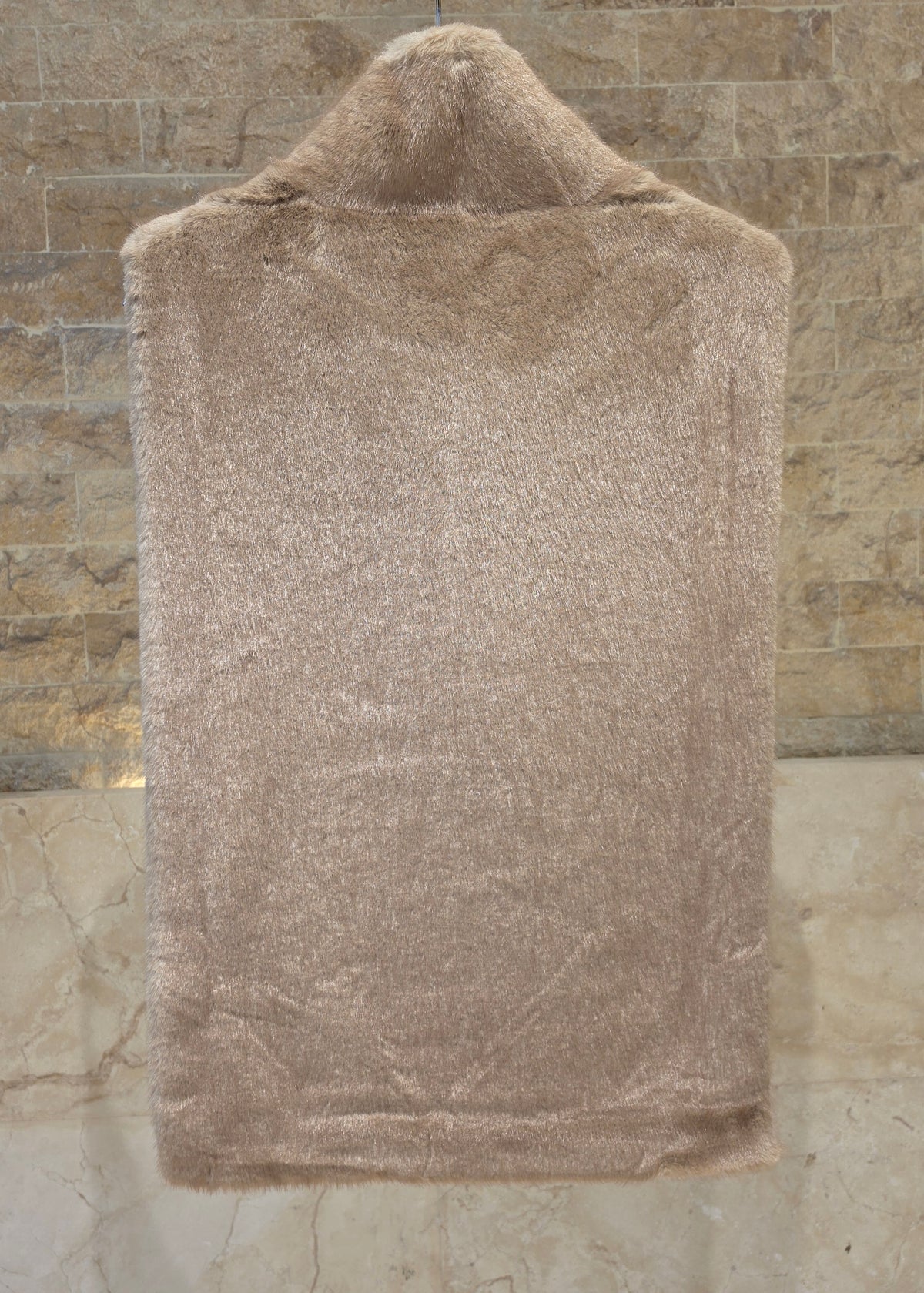 Ivory Faux Fur Sleeveless Vest