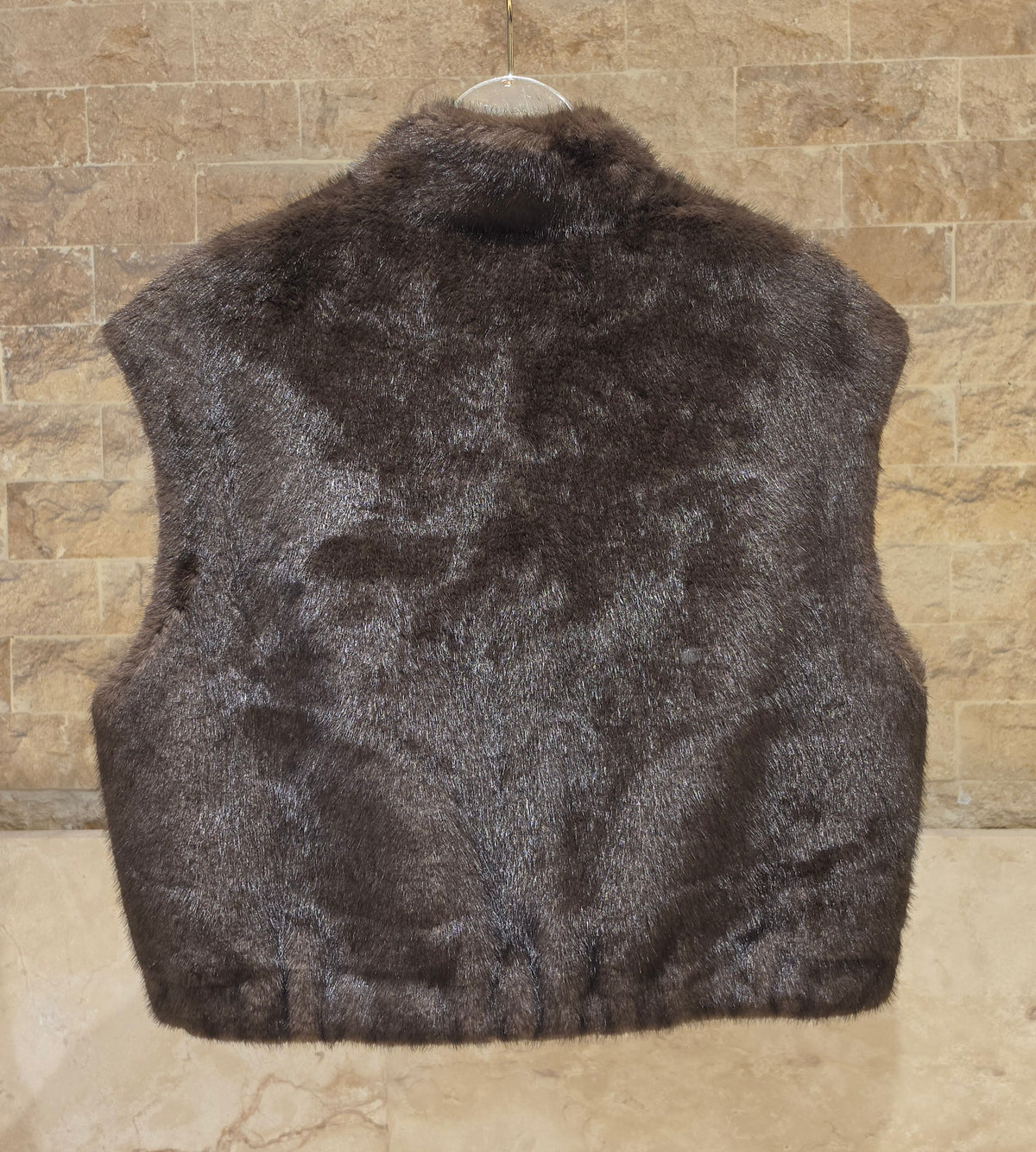 Gaby Plain Faux Fur Vest