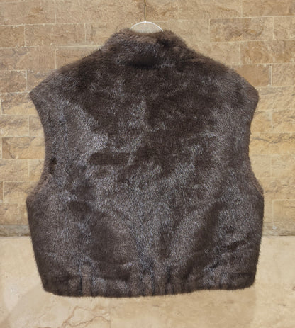 Gaby Plain Faux Fur Vest