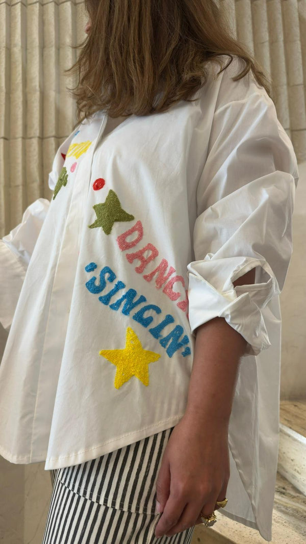 19533 Long Back Embroidered Shirt
