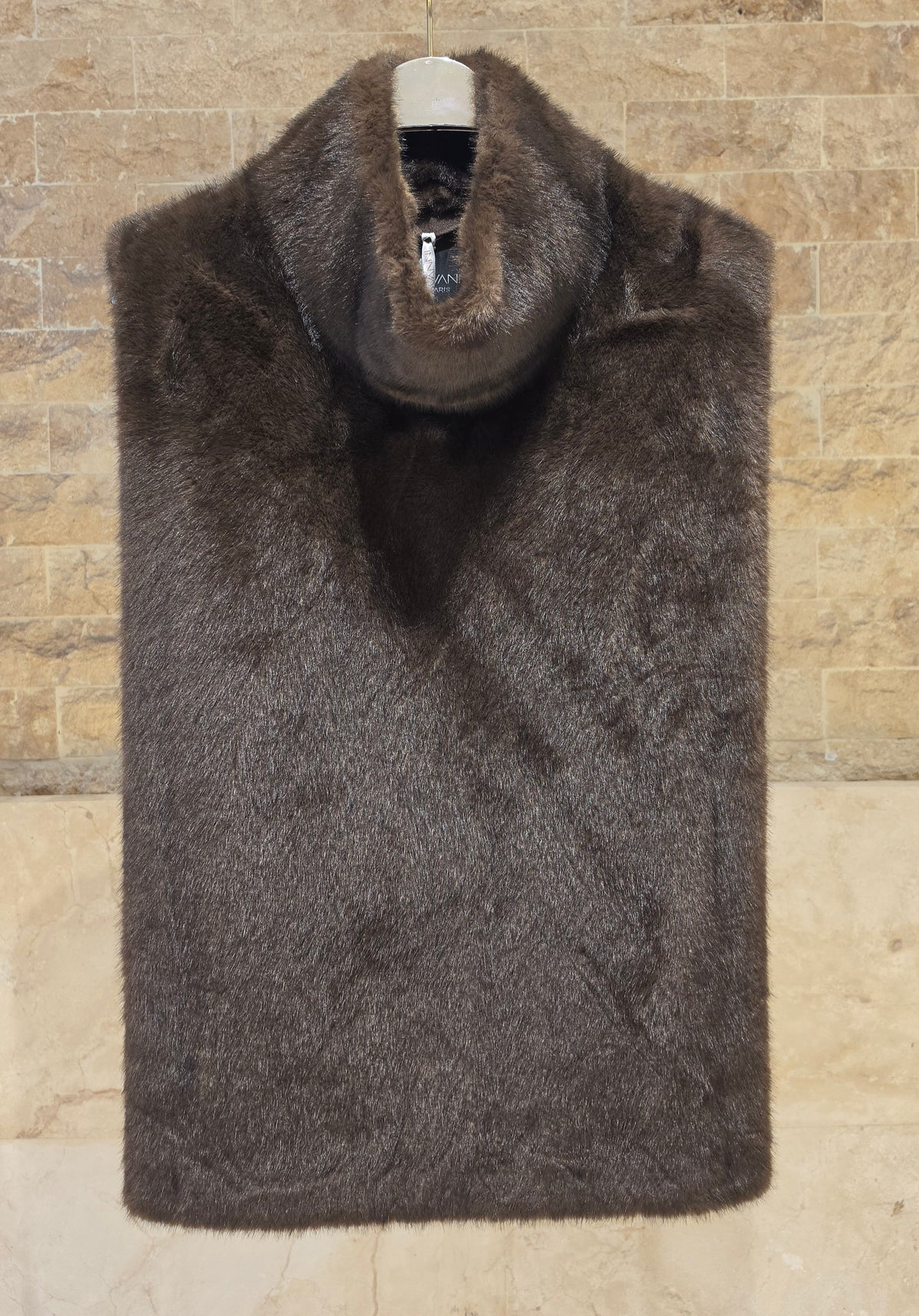 Ivory Faux Fur Sleeveless Vest