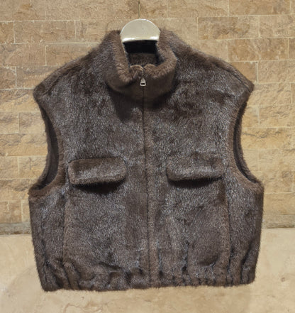 Gaby Plain Faux Fur Vest