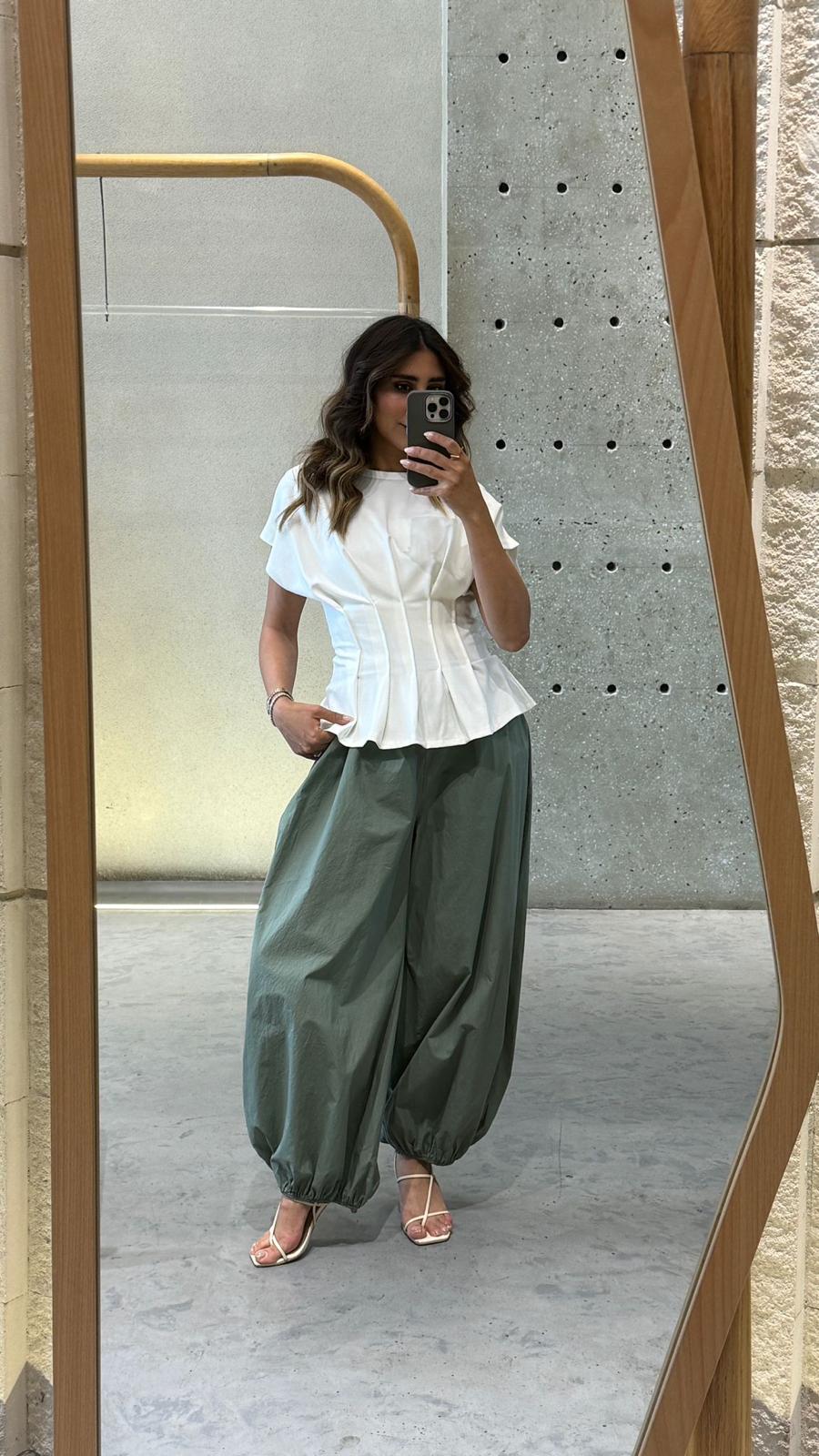 TDM08726 Parachute Harem Pants سروال حريمي واسع من قماش الباراشوت