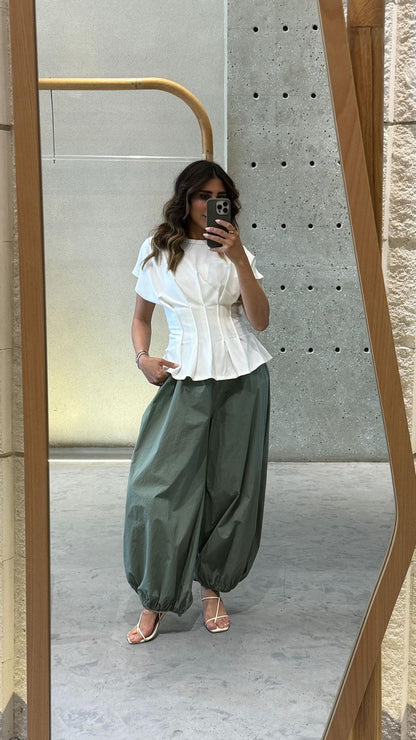 TDM08726 Parachute Harem Pants سروال حريمي واسع من قماش الباراشوت
