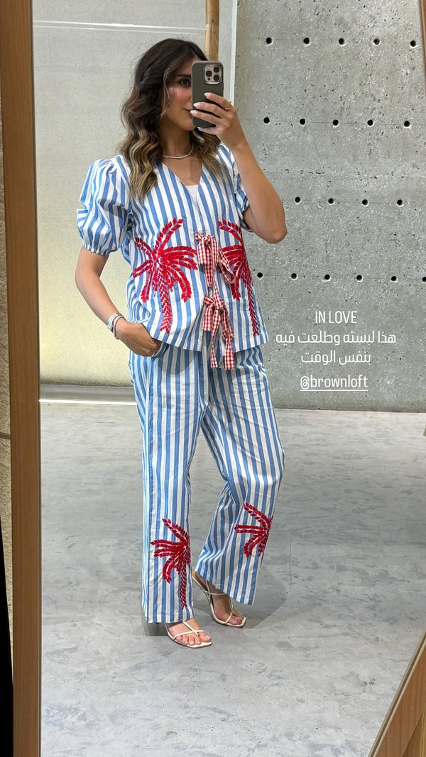 Vulcano Striped Top and Pants قميص وبنطال مخطط
