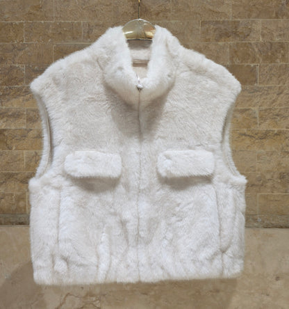 Gaby Plain Faux Fur Vest