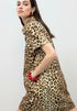 LS2616134 Animal Print Shirt Dress فستان قميص بنقشة الحيوانات - Brown Loft