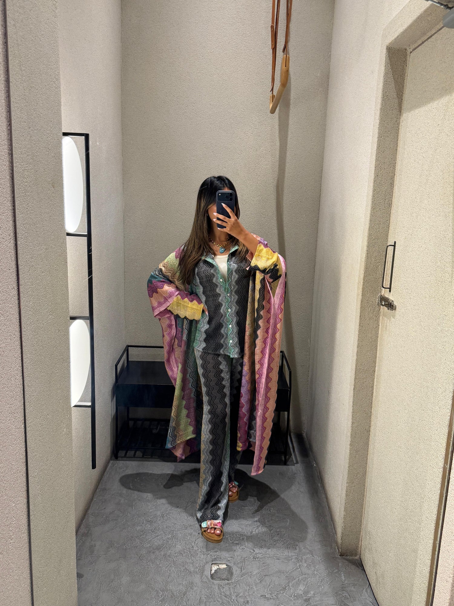 67169-1300 Knit Lurex Long Cardigan كارديغان طويل محبوك بخيوط اللوريكس