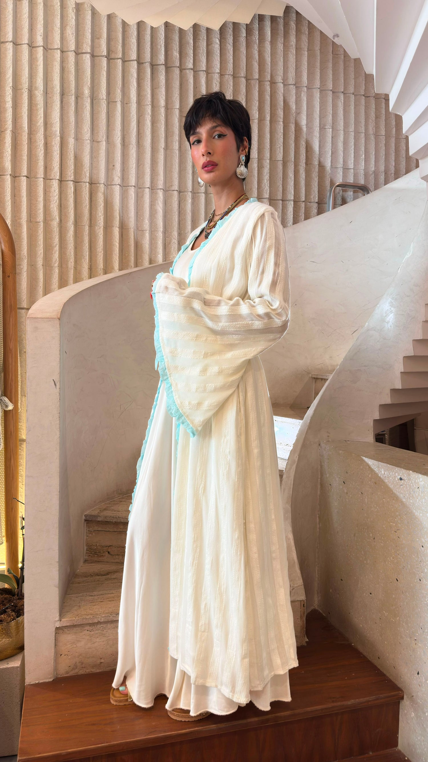 Marisma Open Textured Belted Kimono