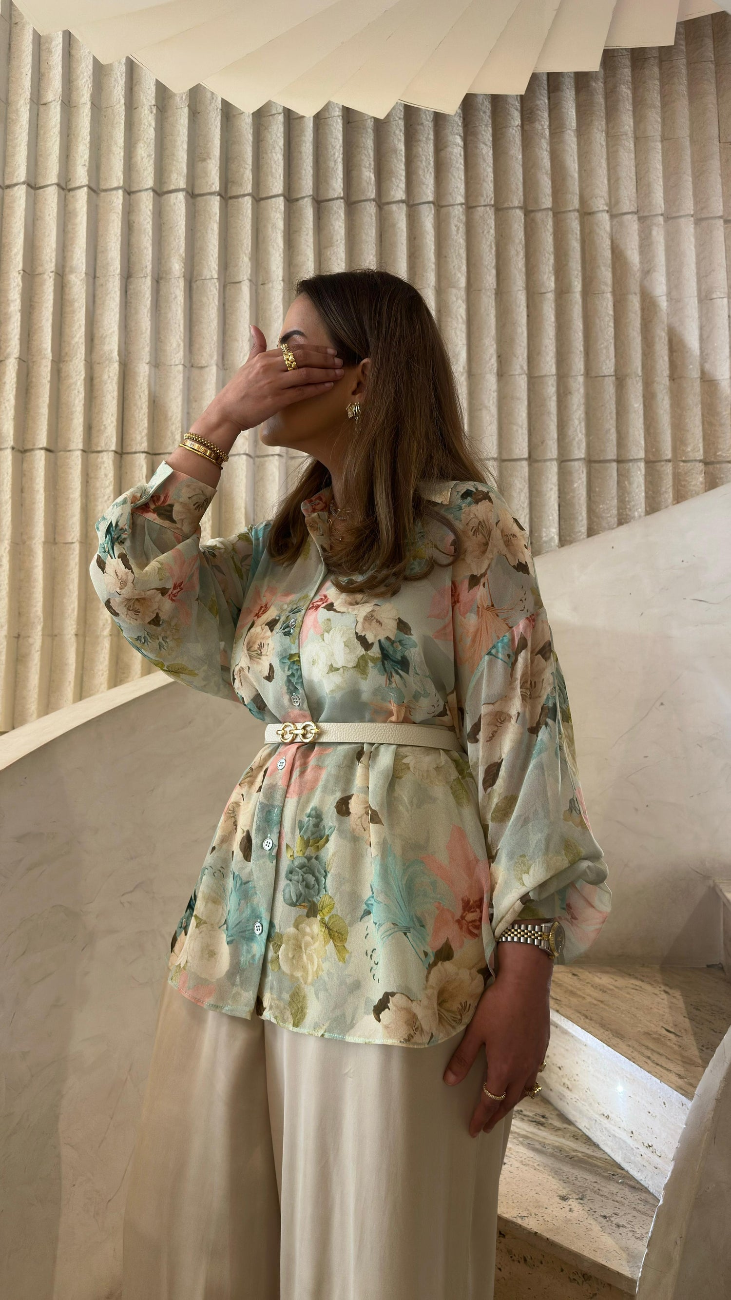 63-7072 Floral Shirt - Brown Loft