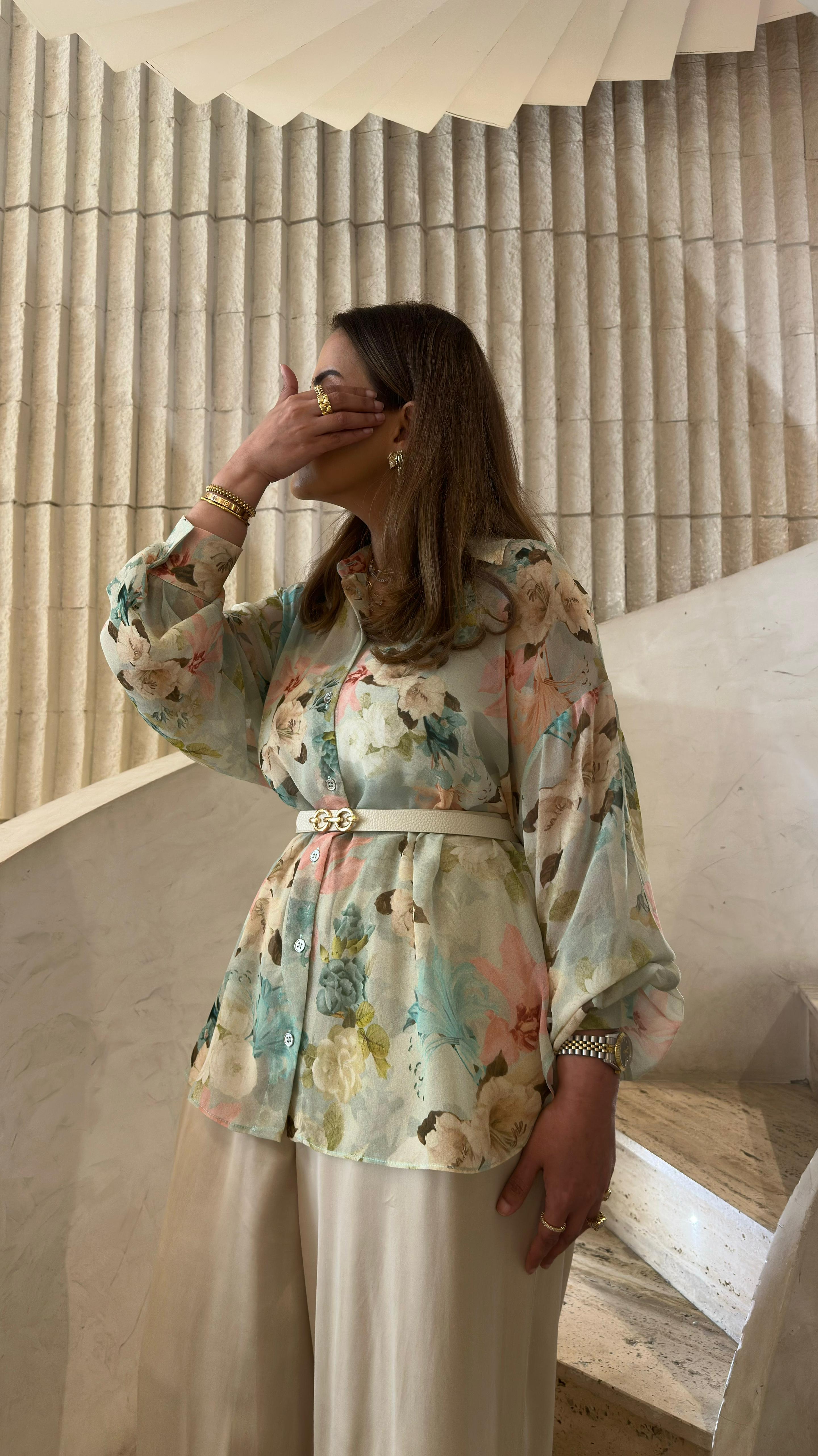 63-7072 Floral Shirt - Brown Loft