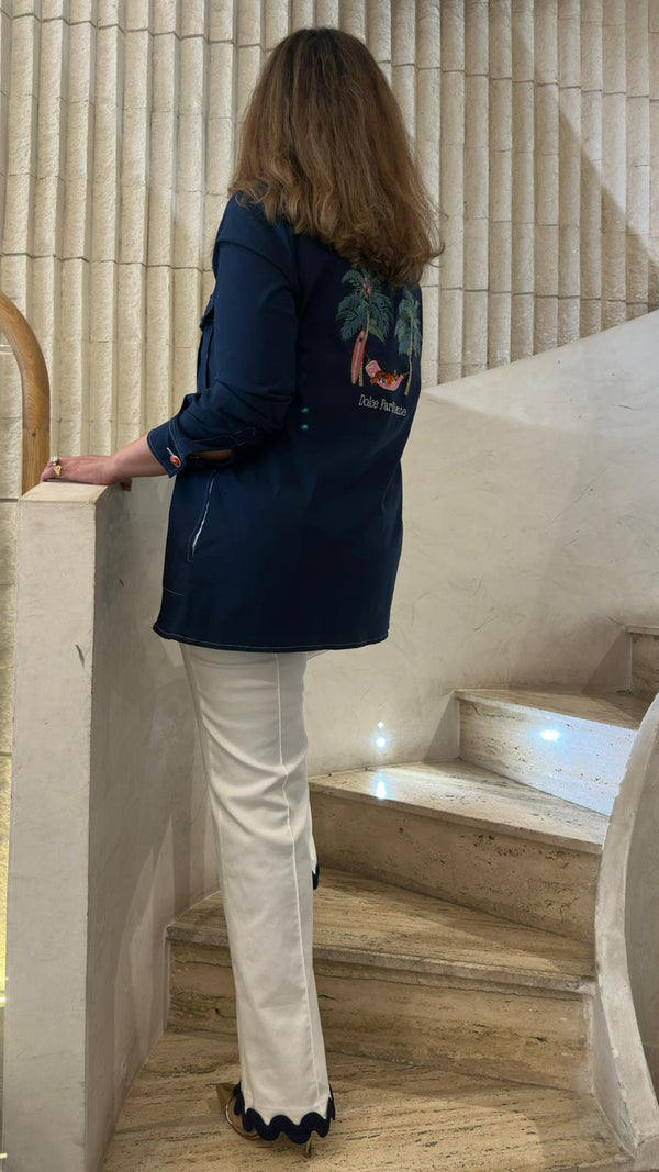 33412 Colored Buttoned Jacket