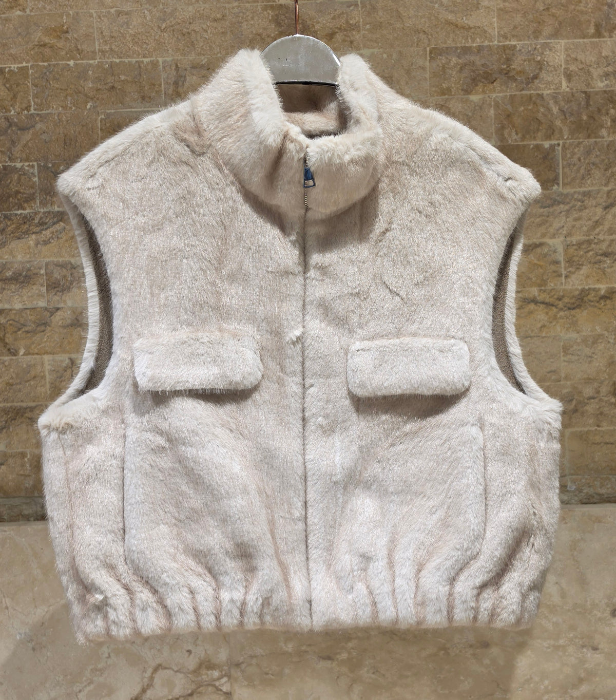 Gaby Plain Faux Fur Vest