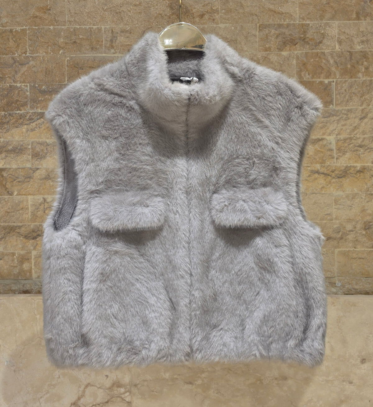 Gaby Plain Faux Fur Vest