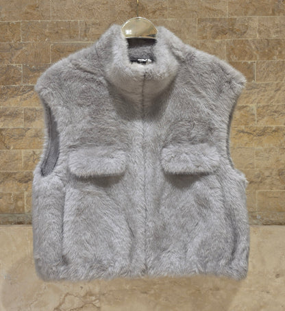 Gaby Plain Faux Fur Vest