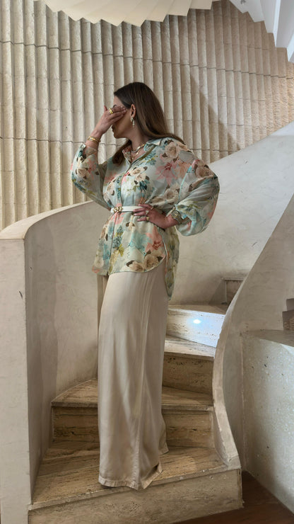 63-7072 Floral Shirt - Brown Loft