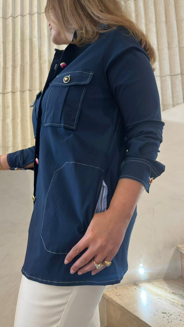 33412 Colored Buttoned Jacket
