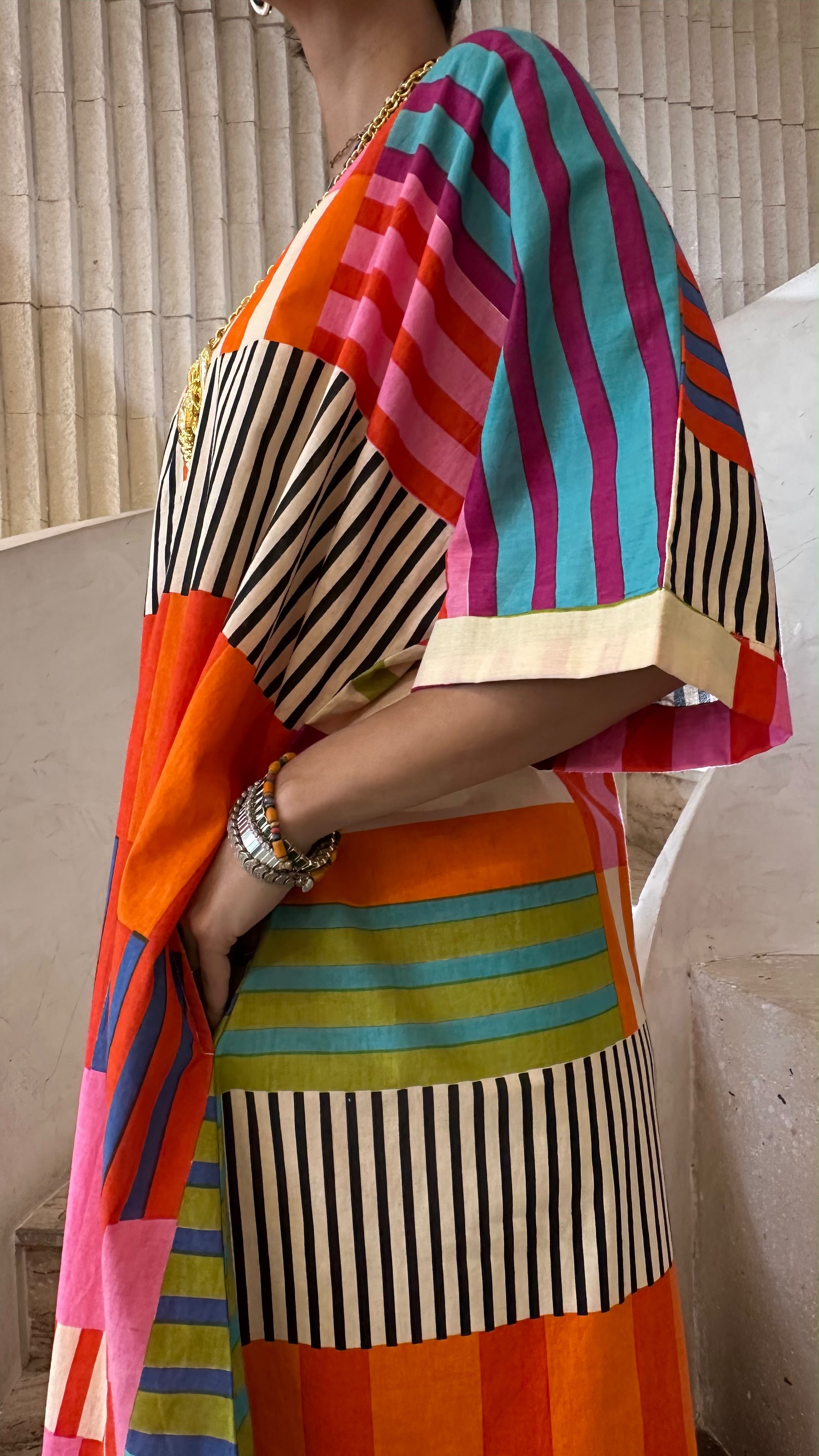 Multicolor Geometric Printed Dress 67916-1355