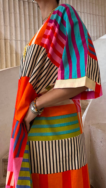 Multicolor Geometric Printed Dress 67916-1355