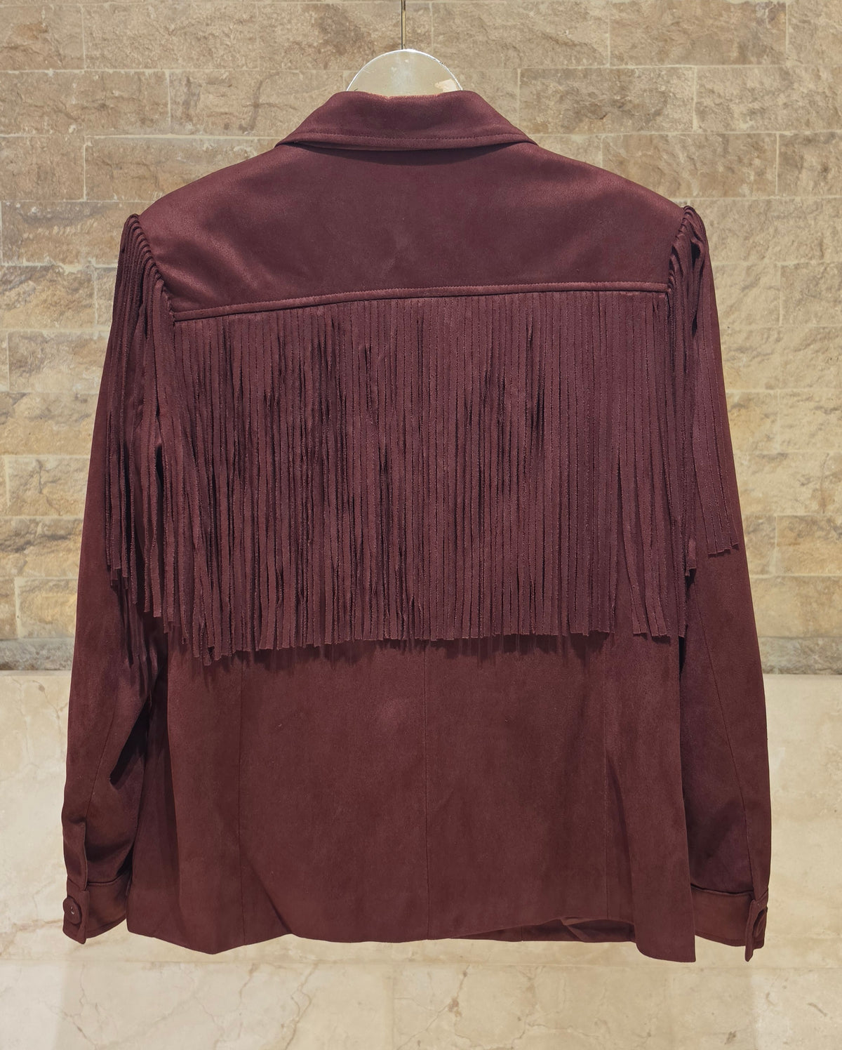 Basile Faux Suede Fringe Jacket