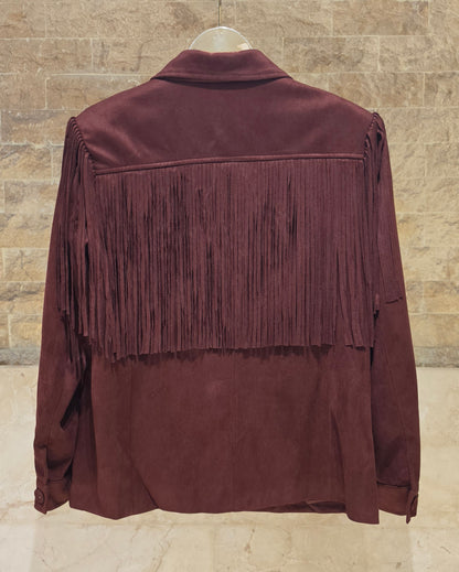 Basile Faux Suede Fringe Jacket