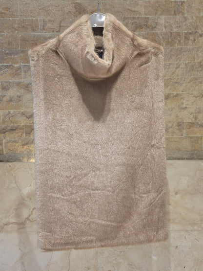 Ivory Faux Fur Sleeveless Vest